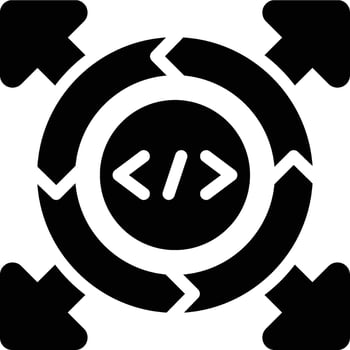 Continuous Deployment, Continuous Delivery, Continuous Glyph Solid Icon vector