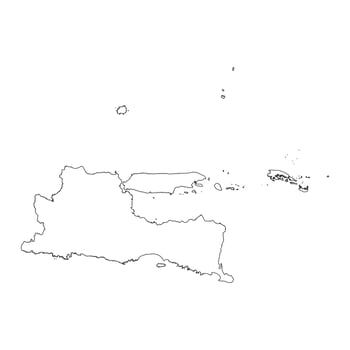 Jawa Timur province blank outline map vector