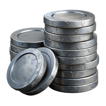stunning classic Stacked Coins Financial Growth Silver Finish Cutout premium png