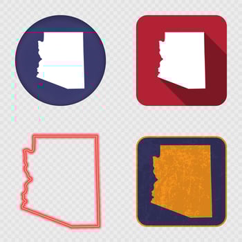 Arizona State Map Icons Collection vector