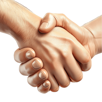 Two hs firmly shaking in a gesture of trust agreement png