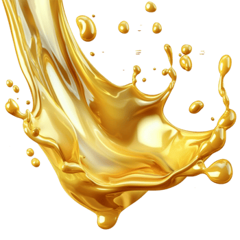 Shiny golden splashing dynamically in mid air png