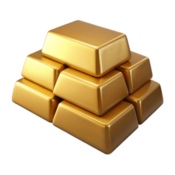 wonderful modern Stack of Gold Bars Side View Isolated Element exclusive png