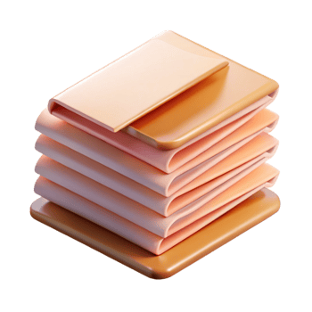 beautiful traditional Stack of Papers Side Angle Transparent high resolution png