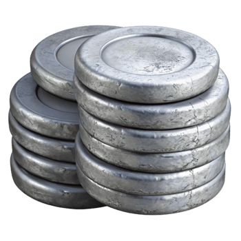 elegant creative Stack of Silver Coins Isolated Cutout detailed png