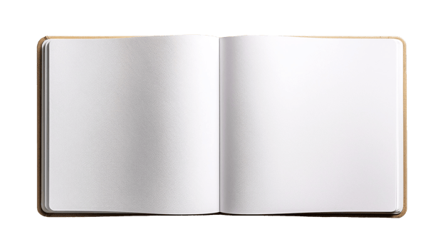 Blank Open Notebook with High-Quality White Pages png