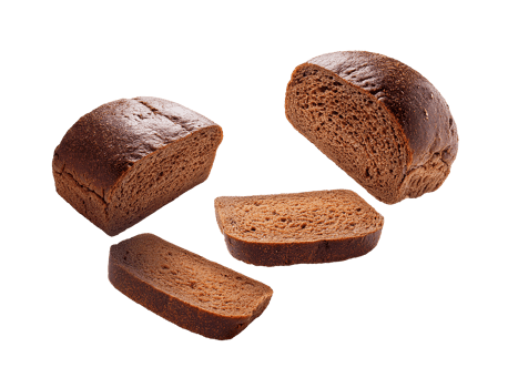 Dark Rye Bread Loaf and Slices with Rich Texture png