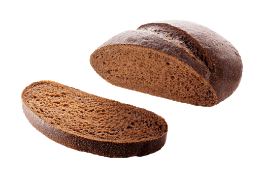 Traditional Dark Rye Bread Loaf with a Sliced Piece png