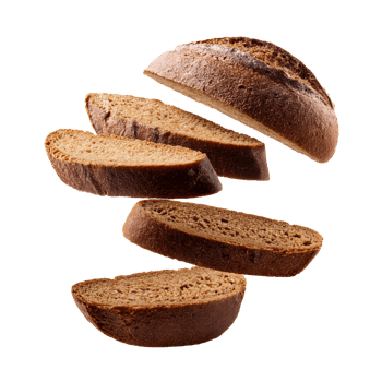 Floating Sliced Rye Bread with Rustic Crust png