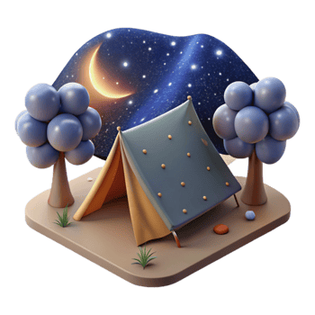 extraordinary traditional Starry Night Sky Over Campground Transparent Background premium png