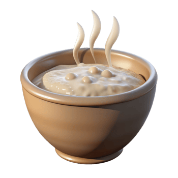 stunning artistic Steaming Bowl of Oatmeal Isolated png