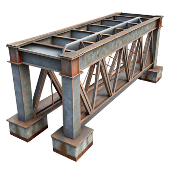wonderful classic Steel Girder Bridge Industrial Strength Isolated professional png