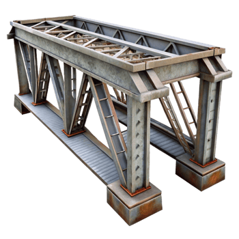 stunning classic Steel Girder Bridge Industrial Strength Isolated png