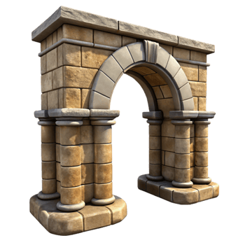vibrant contemporary Stone Archway Historical Architecture Isolated high quality png