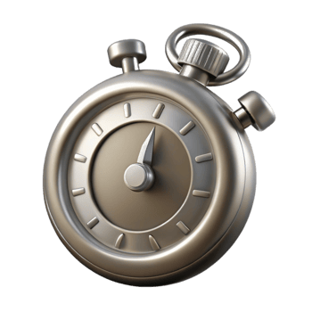 extraordinary modern Stopwatch Silver Isolated Transparent Background detailed png