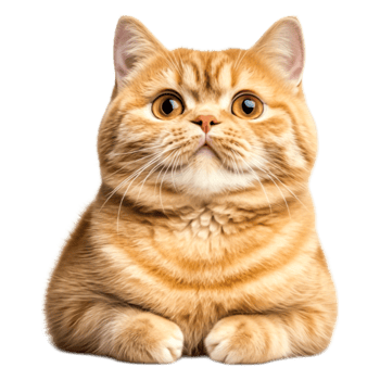 Adorable orange tabby cat with bright eyes and soft fur, sitting calmly png