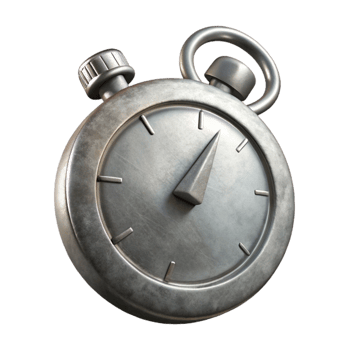 serene rustic Stopwatch Silver Metal Cutout professional png