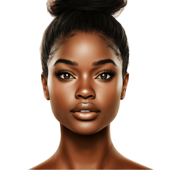 Stunning portrait of a confident woman deep eyes skin png