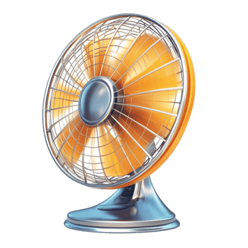 Retro Orange and Blue Table Fan png