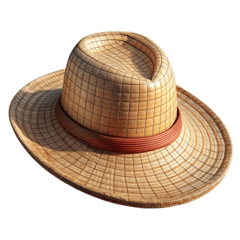dramatic creative Straw Hat Woven Texture Transparent Background professional png