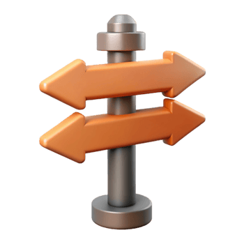 serene artistic Street Sign Directional Arrows Isolated authentic png