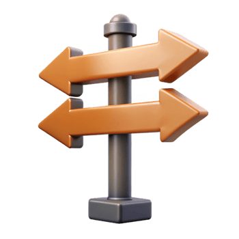 elegant modern Street Sign Directional Arrows Isolated detailed png