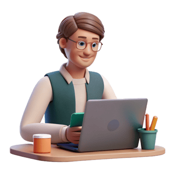 magnificent classic Student Participating in Online Class Transparent Background high quality png
