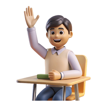 magnificent traditional Student Raising Hand in Class Isolated genuine png