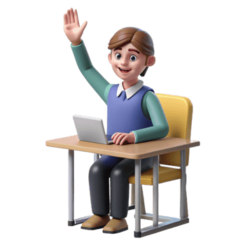 extraordinary abstract Student Raising Hand in Class Isolated high resolution png