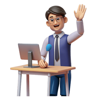 dramatic contemporary Student Raising Hand in Class Isolated high quality png
