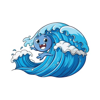 A cartoon blue sea creature with a smile vector