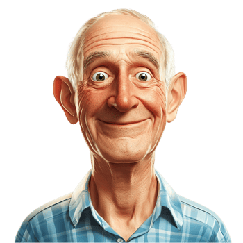Elderly man a warm cheerful smile on his face png