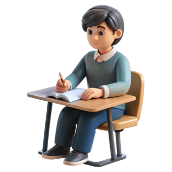 extraordinary modern Student Taking Notes in Notebook Transparent Background png
