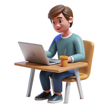 beautiful classic Student Taking Online Exam Transparent Background exclusive png