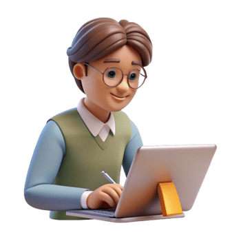 stunning contemporary Student Writing Essay on Laptop Transparent Background detailed png