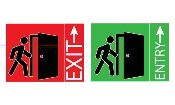 Entry and exit sign . Creative lettering illustration. illustration in format. vector