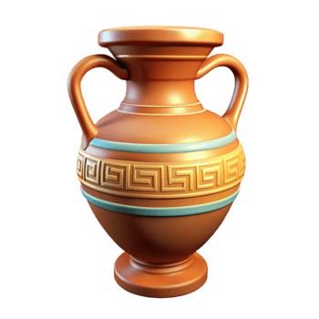 serene contemporary Stylized Greek Amphora Vase Ancient Design Transparent genuine png