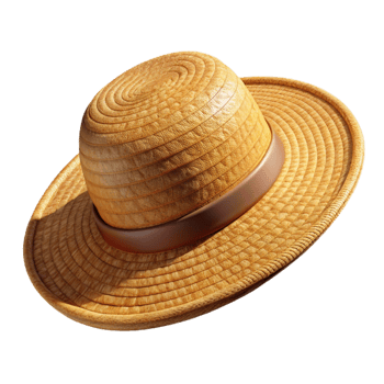 serene rustic Summer Hat Straw Material Cutout high quality png