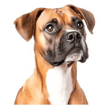 closeup Portrait of a Curious Boxer Dog with Alert Expression png