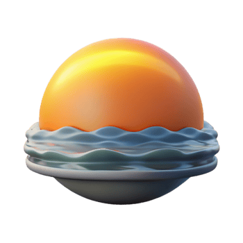 beautiful artistic Sunrise Over Calm Ocean Isolated Element detailed png