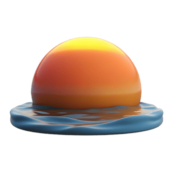stunning artistic Sunrise Over Calm Water Isolated Cutout detailed png