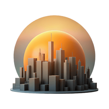 impressive creative Sunrise Over Cityscape Silhouette Isolated genuine png