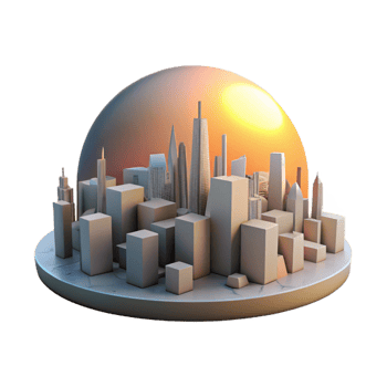 magnificent contemporary Sunrise Over Cityscape Landscape Transparent detailed png