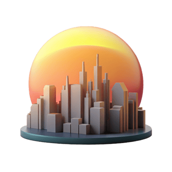 wonderful modern Sunrise Over Cityscape Silhouette Isolated professional png