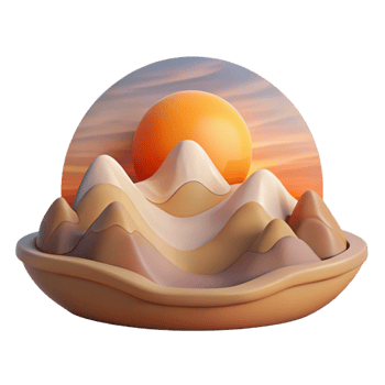 elegant rustic Sunrise Over Desert Landscape From Mountain Top Cutout high quality png