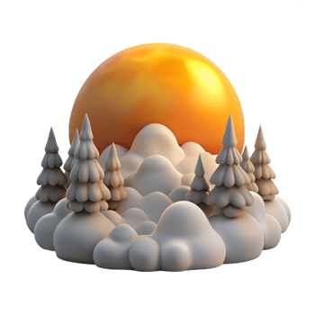 dramatic modern Sunrise Over Misty Forest Isolated Element png