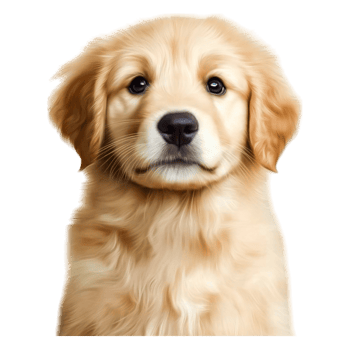 Adorable Golden Retriever Puppy with Soft Fur and Gentle Eyes png