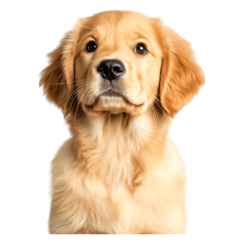 Adorable Golden Retriever Puppy with Soft Fur and Curious Expression png
