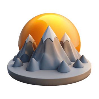 elegant modern Sunrise Over Mountain Range Cutout original png