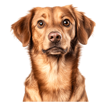 Beautiful Golden Dog Portrait with Intense Expressind Bright Fur png
